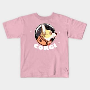 Astronaut Corgi Dog Lover Puppy Retro Kids T-Shirt